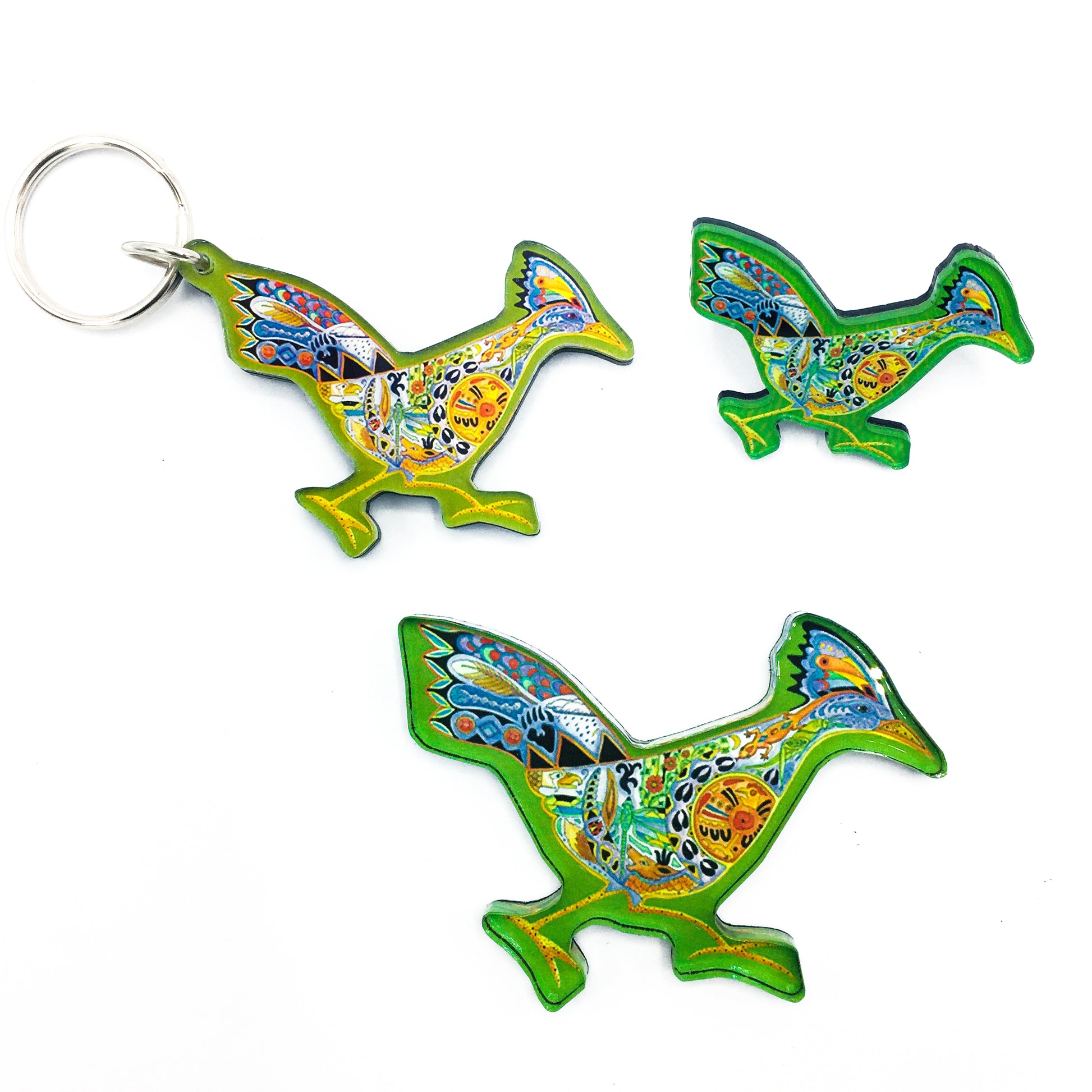 Road runner Magnets, Keychains and Pins