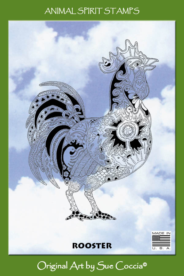 Rooster Rubber Stamp