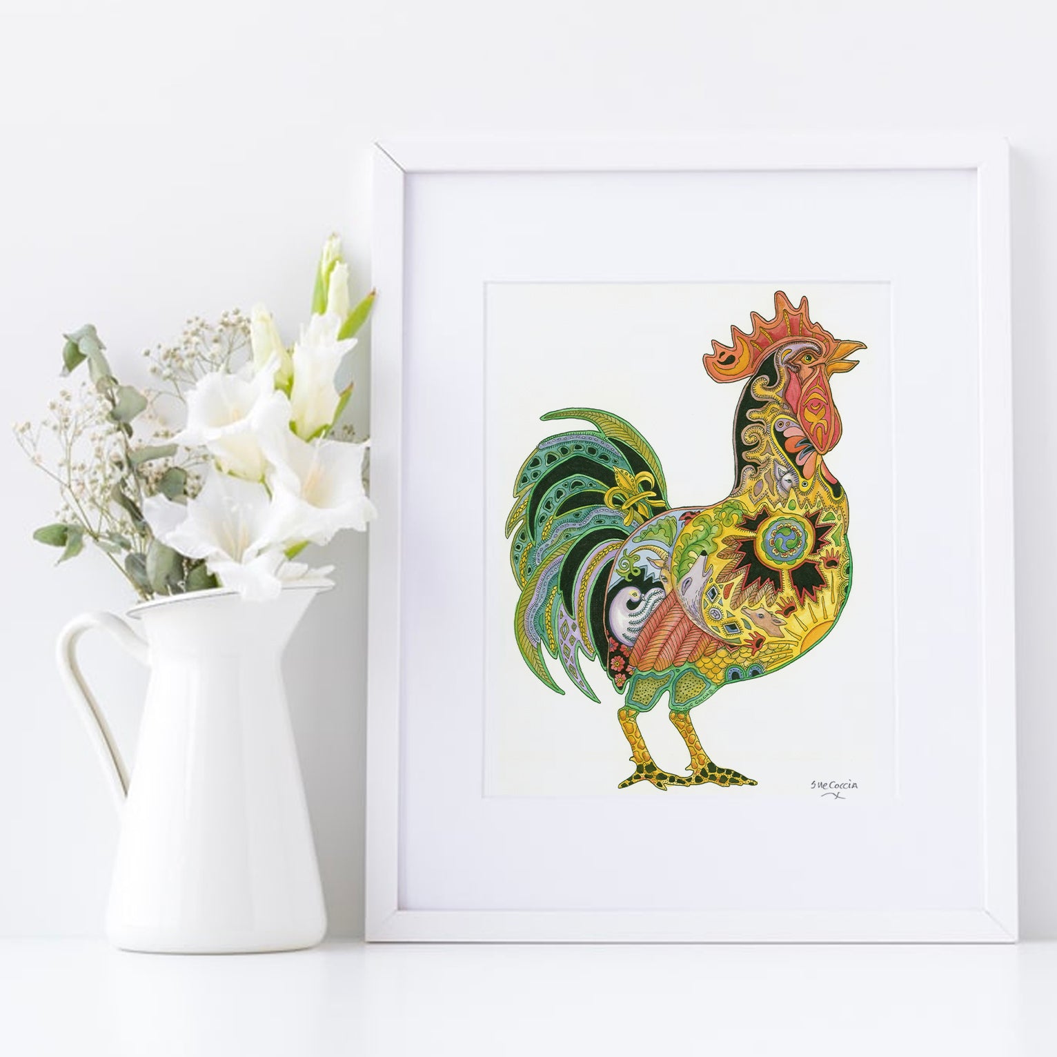 Rooster Signed Print