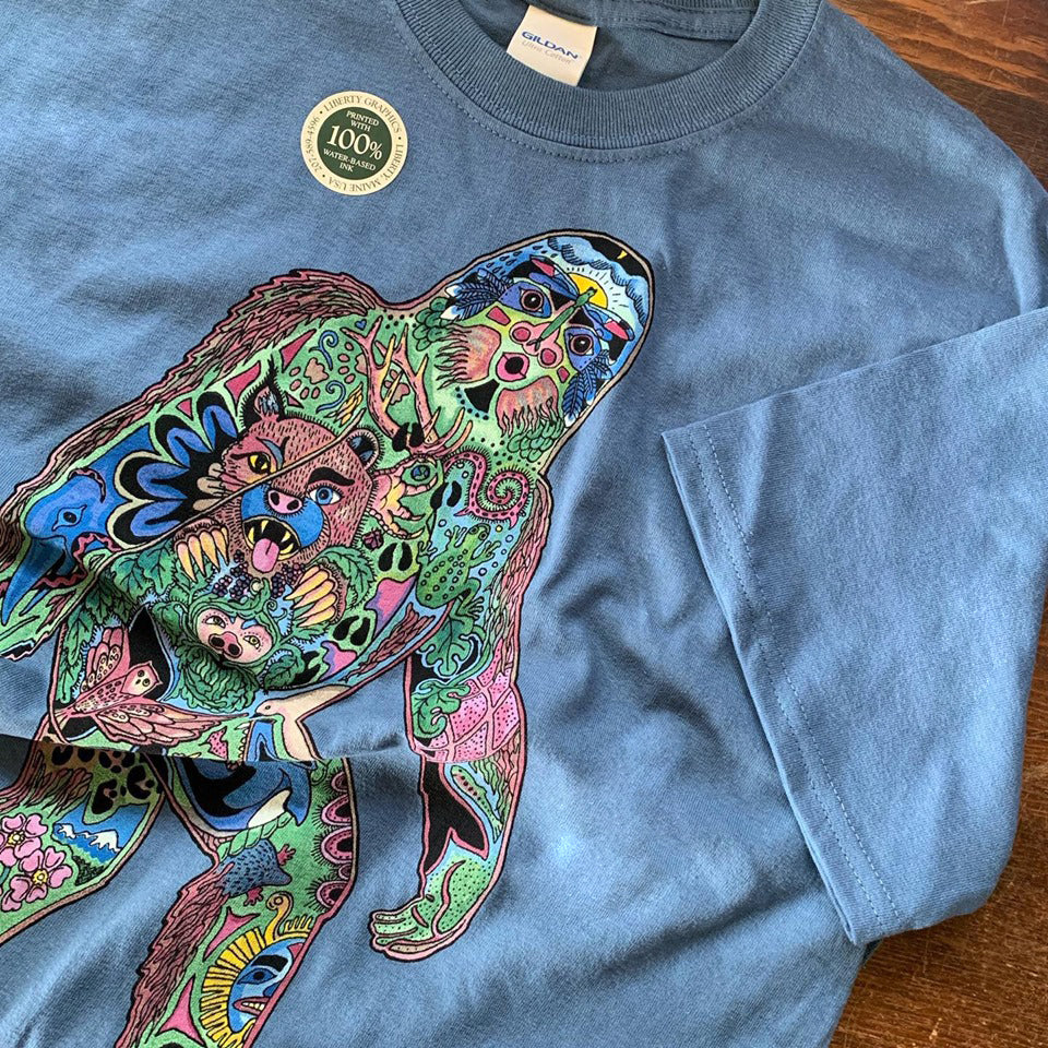 Sasquatch (Bigfoot) Blue Shirt