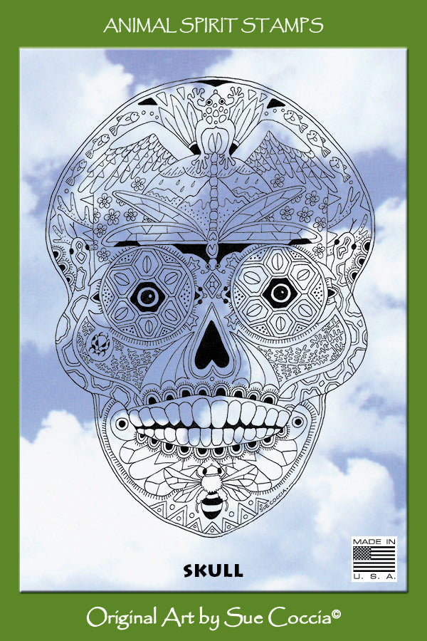 Sugar Skull Rubber Stamp