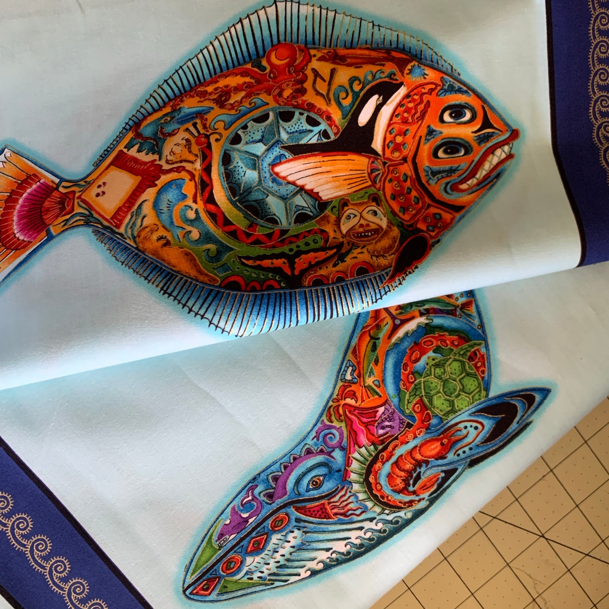 Animal Spirits Fabric AUAM-15822-246 WATER