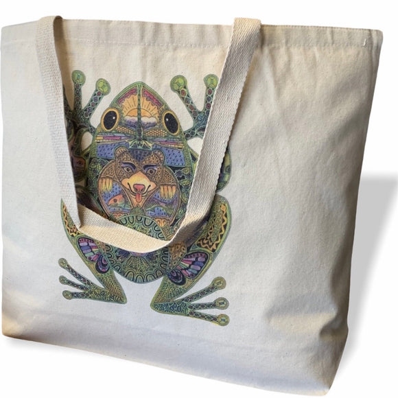 Frog Canvas Tote Bag - Large