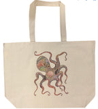 Octopus Canvas Tote Bag - Large