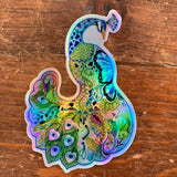 Peacock Holographic Sticker