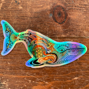 Blue Whale Holographic Sticker