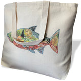 Chinook Salmon Canvas Tote Bag - Large