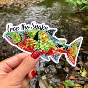 " Free The Snake " Chinook Salmon Sticker. 100% of the proceeds from this sticker will go to the Save Our Wild Salmon