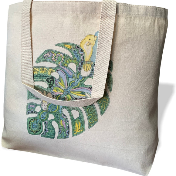 Monstera Canvas Tote Bag - Large