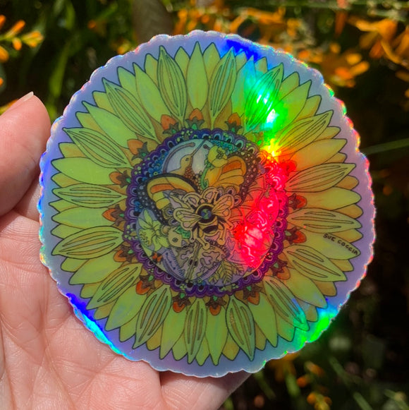 Sunflower Holographic Sticker