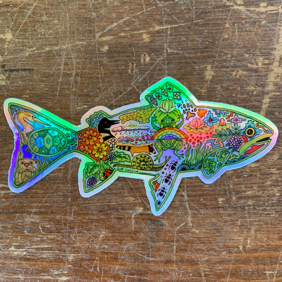 Trout Holographic Sticker