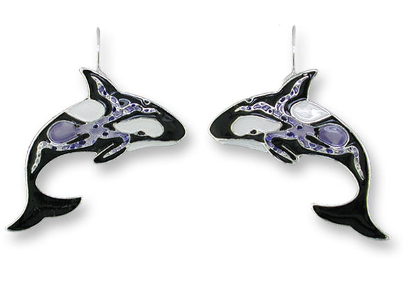 Orca Earrings/Pin