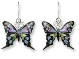 Purple Spotted Swallow Butterfly Earrings