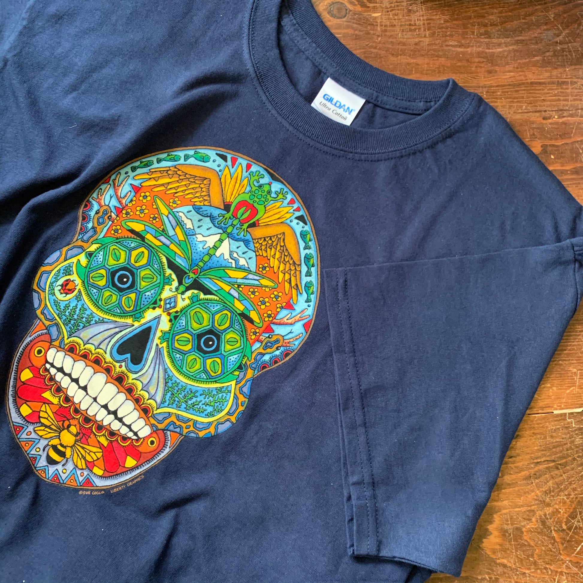 Sugar Skull Shirt Blue