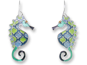 Swirly Seahorse Earrings - Pendant
