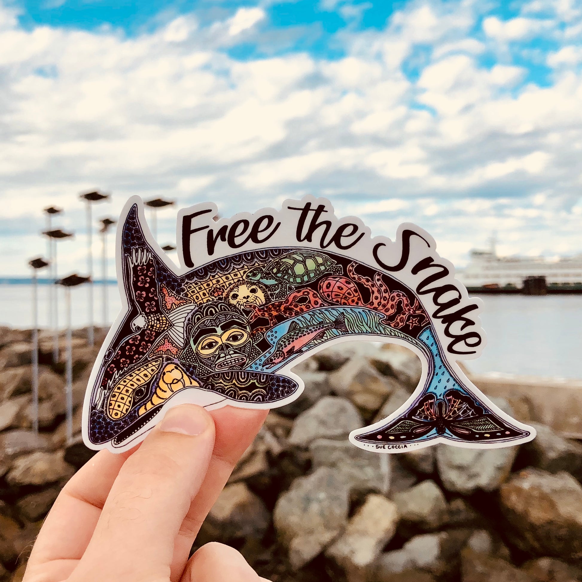 Free The Snake Orca Sticker