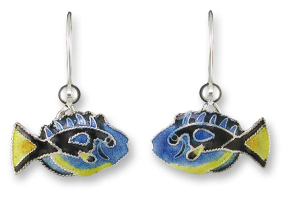 Yellow Belly Blue Tang Earrings